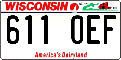 WI license plate 611OEF