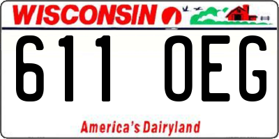 WI license plate 611OEG