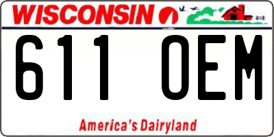 WI license plate 611OEM