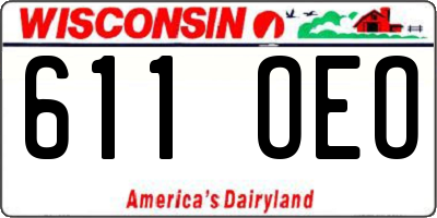 WI license plate 611OEO