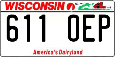 WI license plate 611OEP