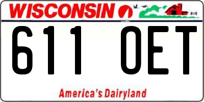 WI license plate 611OET