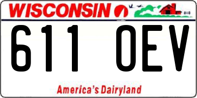 WI license plate 611OEV