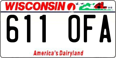 WI license plate 611OFA
