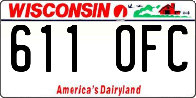WI license plate 611OFC