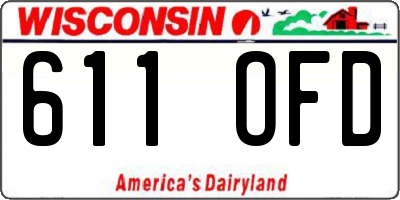WI license plate 611OFD