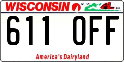 WI license plate 611OFF