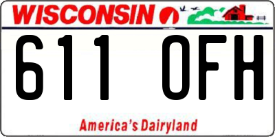 WI license plate 611OFH