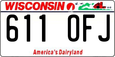 WI license plate 611OFJ