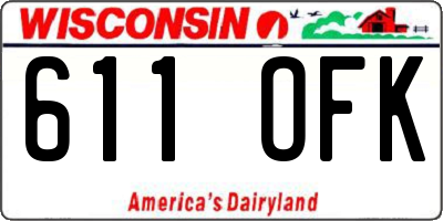 WI license plate 611OFK