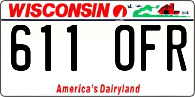 WI license plate 611OFR