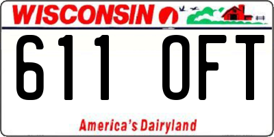 WI license plate 611OFT
