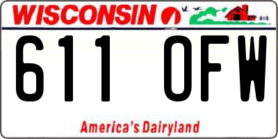 WI license plate 611OFW