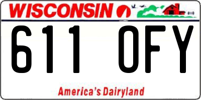 WI license plate 611OFY
