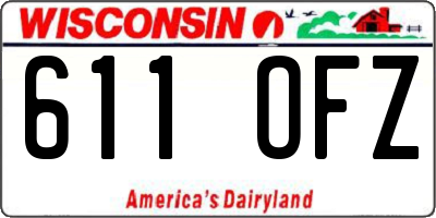 WI license plate 611OFZ