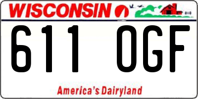 WI license plate 611OGF