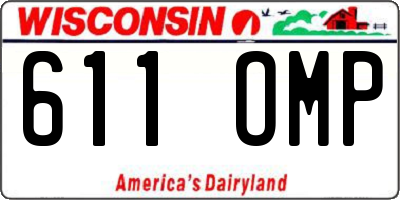 WI license plate 611OMP