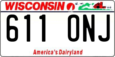 WI license plate 611ONJ