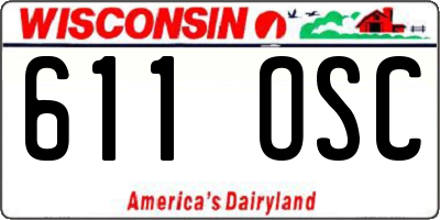 WI license plate 611OSC