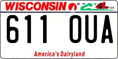 WI license plate 611OUA