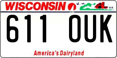 WI license plate 611OUK