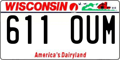 WI license plate 611OUM