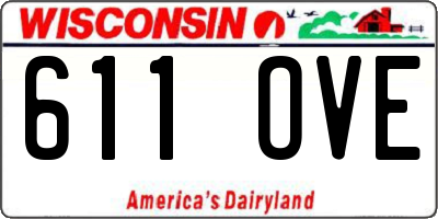 WI license plate 611OVE