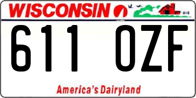 WI license plate 611OZF