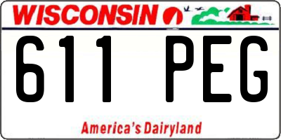 WI license plate 611PEG