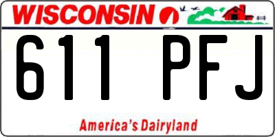 WI license plate 611PFJ