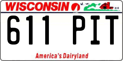 WI license plate 611PIT