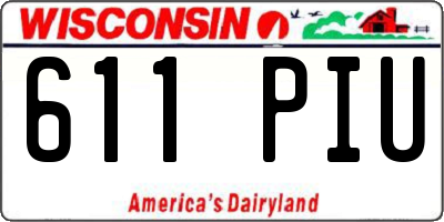 WI license plate 611PIU