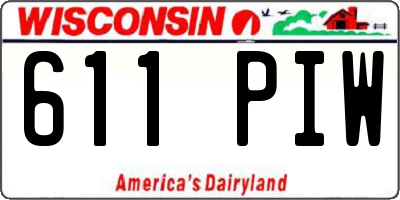 WI license plate 611PIW