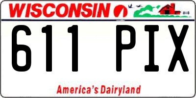 WI license plate 611PIX