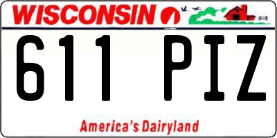 WI license plate 611PIZ