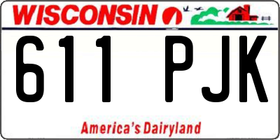 WI license plate 611PJK