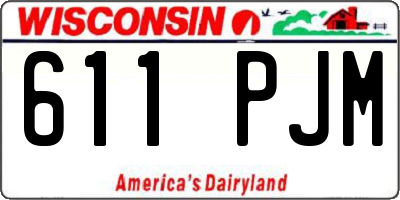 WI license plate 611PJM
