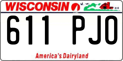 WI license plate 611PJO