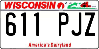 WI license plate 611PJZ