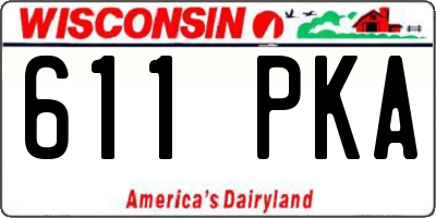 WI license plate 611PKA
