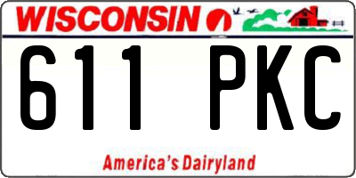 WI license plate 611PKC