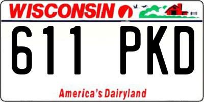 WI license plate 611PKD