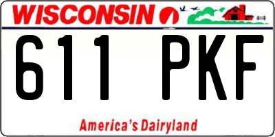 WI license plate 611PKF