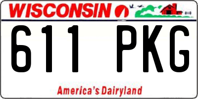 WI license plate 611PKG
