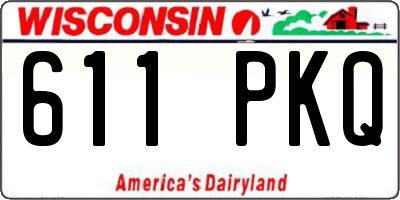 WI license plate 611PKQ