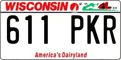 WI license plate 611PKR