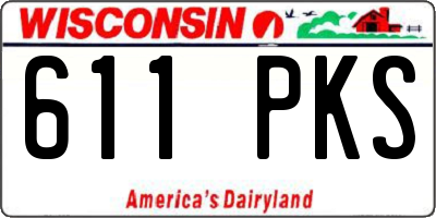 WI license plate 611PKS