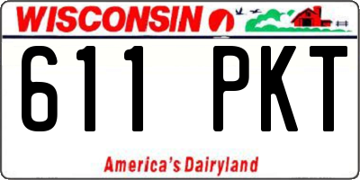 WI license plate 611PKT