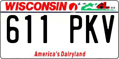 WI license plate 611PKV