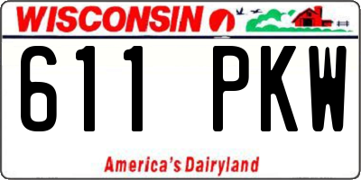 WI license plate 611PKW